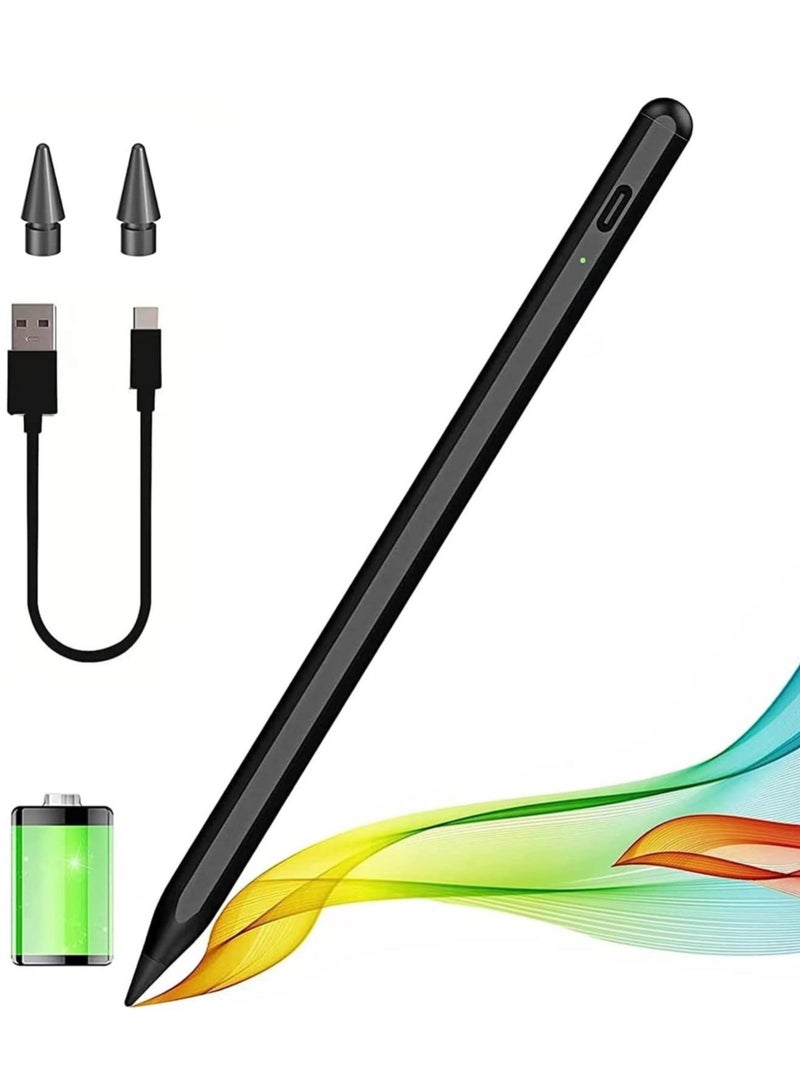 قلم ستايلس لجهاز iPad مع خاصية رفض راحة اليد، حساس للإمالة ومغناطيسي، قلم iPad متوافق مع أجهزة Apple iPad 10/9/8 2018-2023، iPad Air 5/4/3، iPad Pro 11/12.9 iPad Mini 6/5، (بديل لقلم Apple Pencil) - Image 1